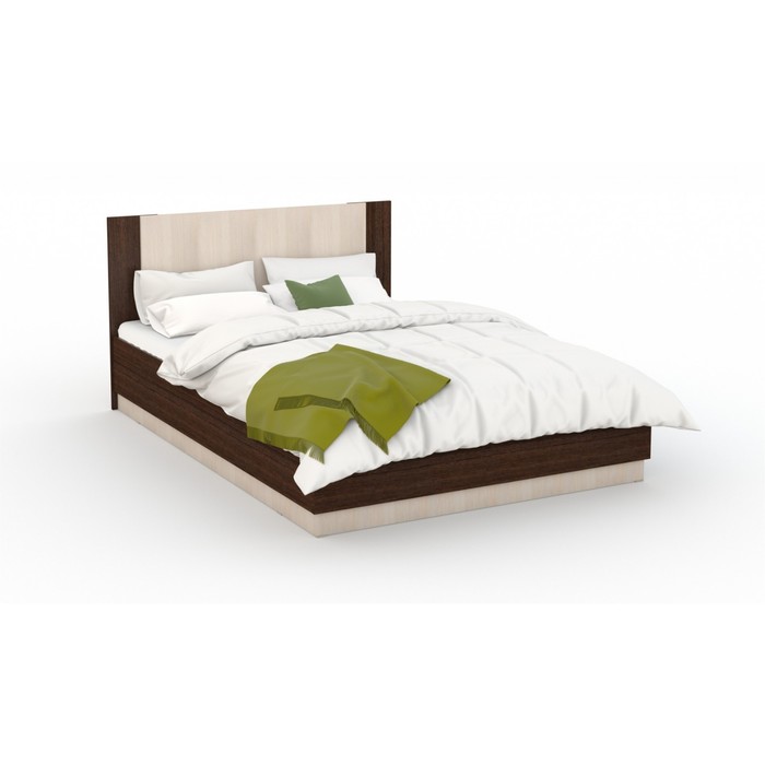 фото Кровать «аврора» с пм, 160 × 200 см, цвет венге / дуб молочный imperial