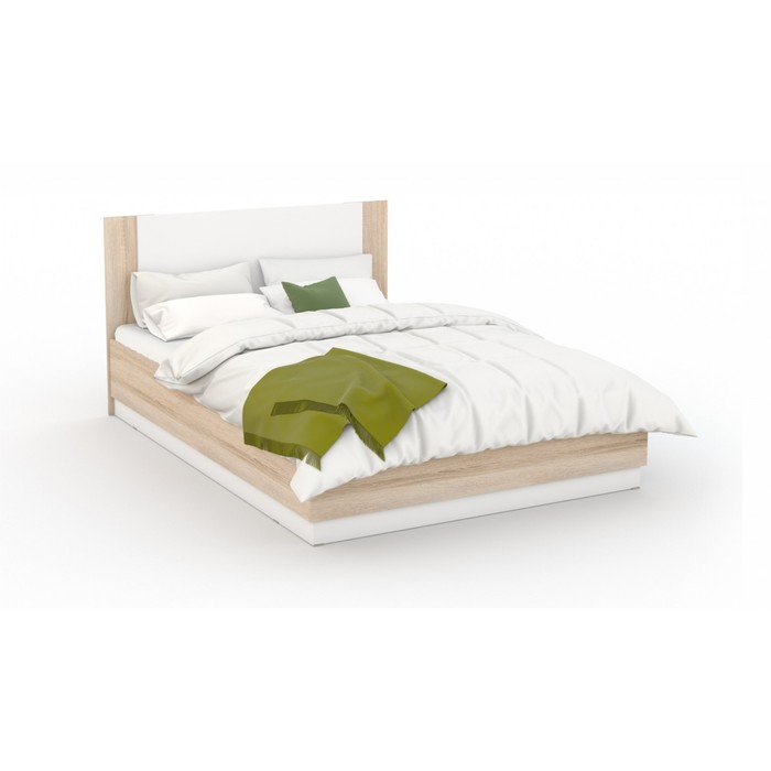 Кровать «Аврора» с ПМ, 1600х2000, цвет сонома / белый кровать аврора с пм 1600х2000 цвет сонома белый