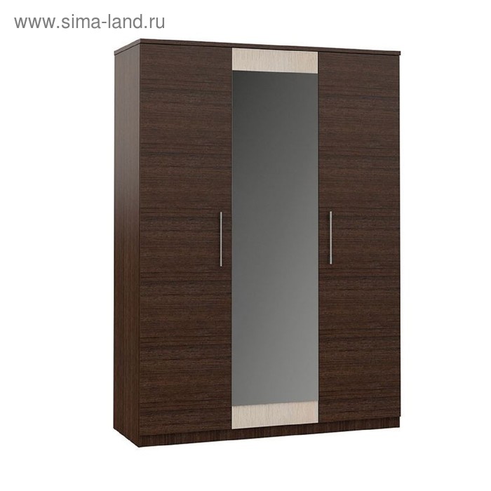 Шкаф 3-х дверный «Аврора», 1504 × 574 × 2118 мм, цвет венге / дуб молочный