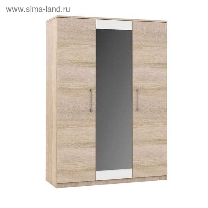 Шкаф 3-х дверный «Аврора», 1504 × 574 × 2118 мм, цвет сонома / белый