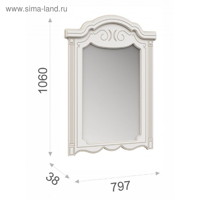 Зеркало комода «Барбара», 797 × 1060 мм, цвет белый / золото