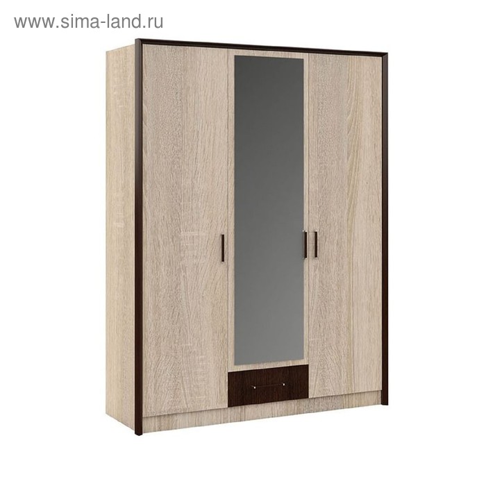 Шкаф 3-х дверный «Эшли», 1360 × 583 × 2118 мм, цвет венге / дуб сонома 34057