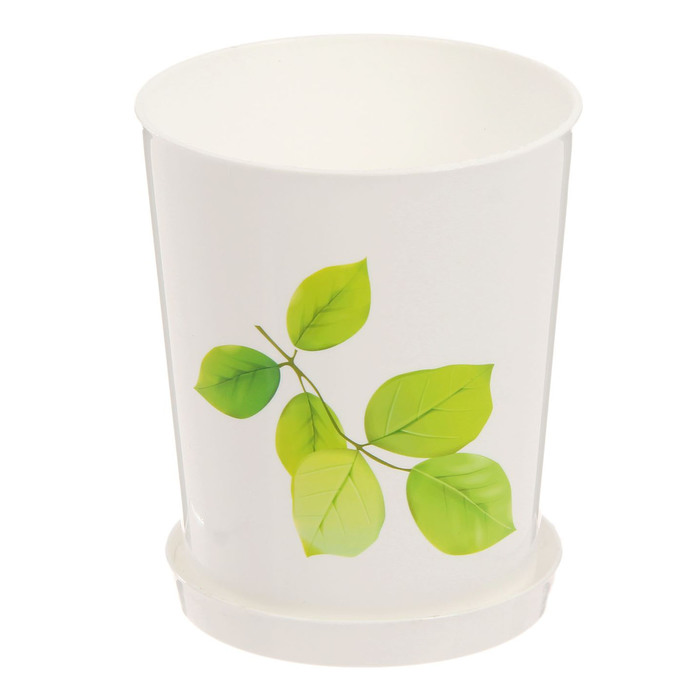 Горшок для цветов 1,2 л "Совершенство", поддон, цвет МИКС