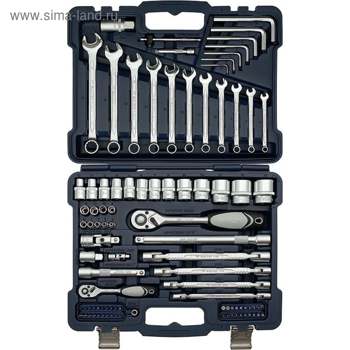 фото Набор инструментов "мк" 560095, 1/4"-1/2", 95 предметов, пластиковый кейс мастер ключ