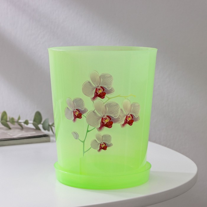 Горшок для орхидей с поддоном, 1,2 л, цвет МИКС