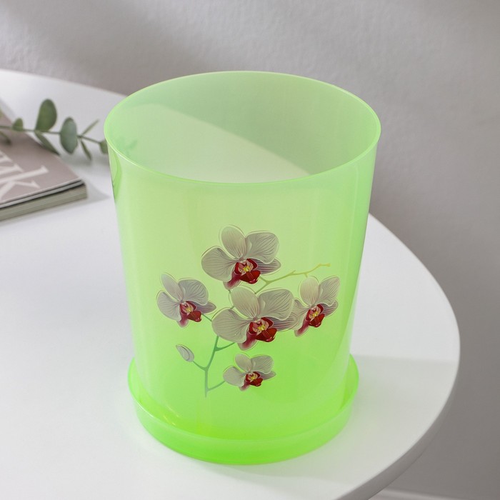 Горшок для орхидей 1,2 л, поддон, цвет МИКС