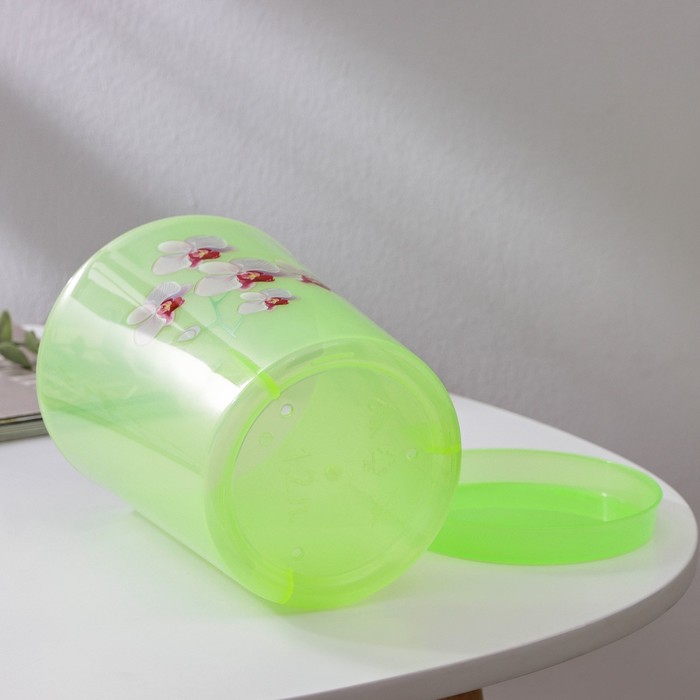 Горшок для орхидей 1,2 л, поддон, цвет МИКС