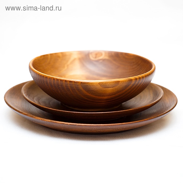 

Набор тарелок из натуральной пихты Magistro, 3 шт, d=25 см, 20,5 см, 18 см, цвет коричневый