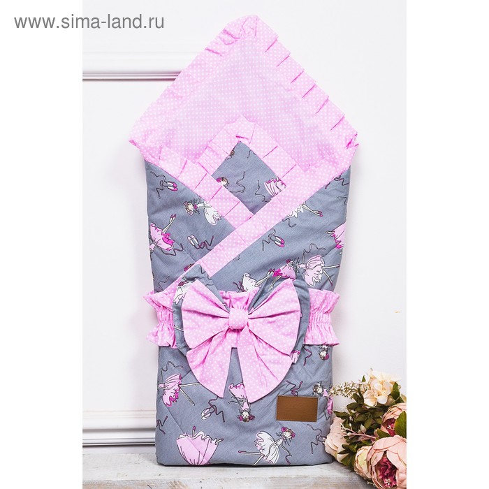 Конверт-одеяло на выписку, размер 93 × 93 см, цвет розовый
