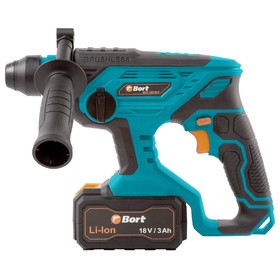 

Перфоратор Bort BHD-18X-BLK, аккумуляторный, 18 В, 2х3 Ач, Li-Ion, 2 режима, SDS+, 1.7 Дж