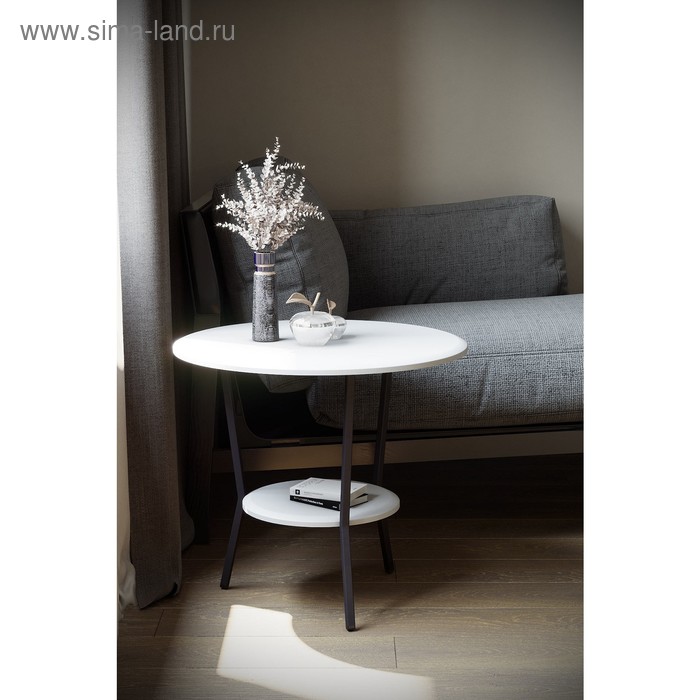 Стол журнальный «Шот», 550 × 550 × 500 мм, цвет белый столик журнальный stian 500×500×550 мм цвет жёлтый