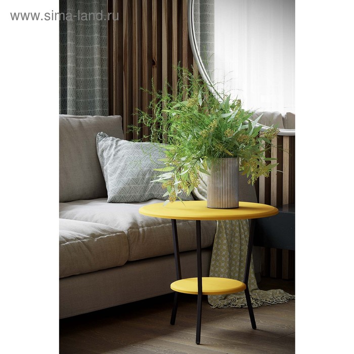 Стол журнальный «Шот», 550 × 550 × 500 мм, цвет жёлтый стол журнальный альбано 550 × 550 × 500 мм цвет чёрный мрамор