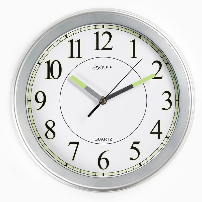 Часы настенные Илони, d-30 см, плавный ход, флуоресцентные