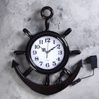 Часы настенные, серия: Море, "Штурвал", d=25 см, плавный ход, с подсветкой, 1 АА Часы настенные, серия: Море, "Штурвал", d=25 см, плавный ход, с подсветкой, 1 АА