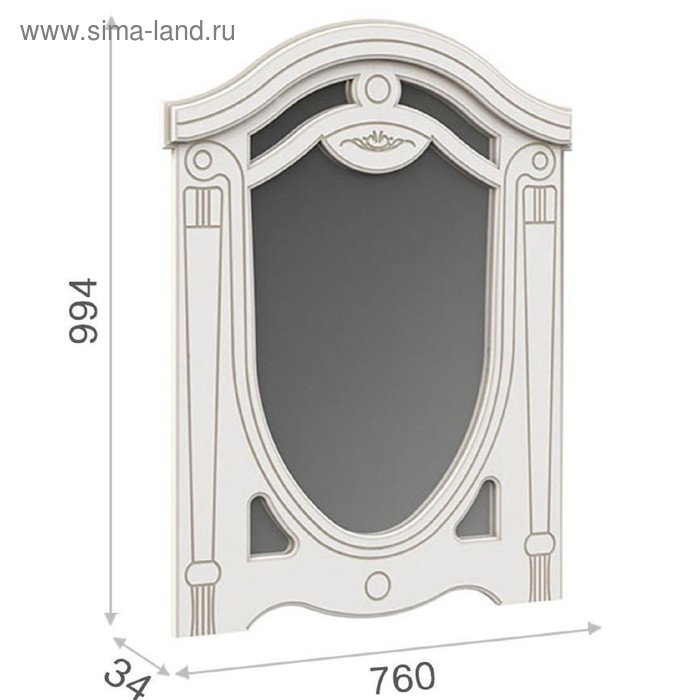 Зеркало комода «Александрина», 760 × 32 × 994 мм, цвет белый / золото