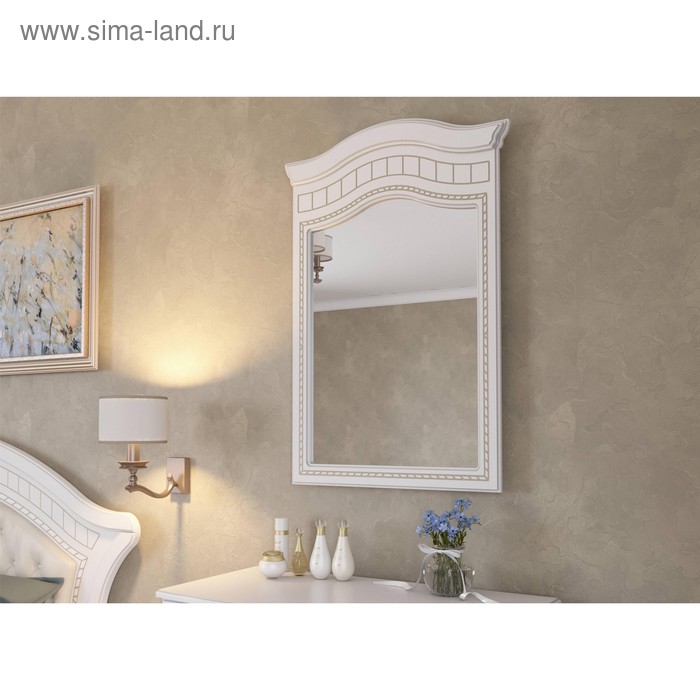 фото Зеркало комода «диана», 684 × 32 × 994 мм, цвет белый / золото imperial