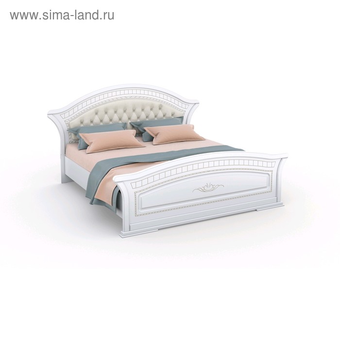 Кровать «Диана» без ПМ, 180 × 200 см, без основания, мягкое изголовье, цвет белый / золото