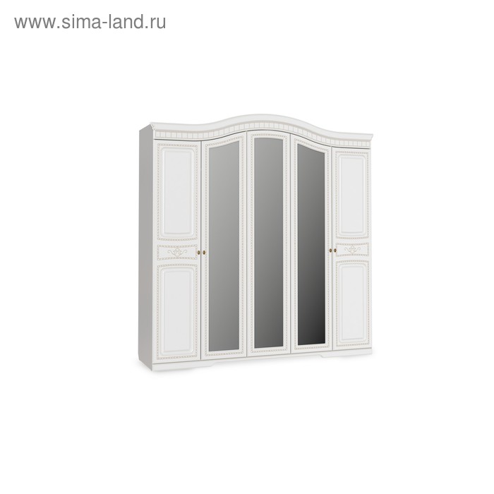 Шкаф 5-ти дверный «Каролина», 2254 × 618 × 2314 мм, цвет белый / золото