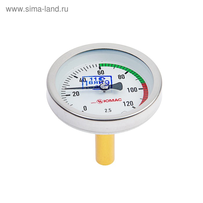 фото Термометр биметаллический, 120°c, с погружной гильзой 60 мм