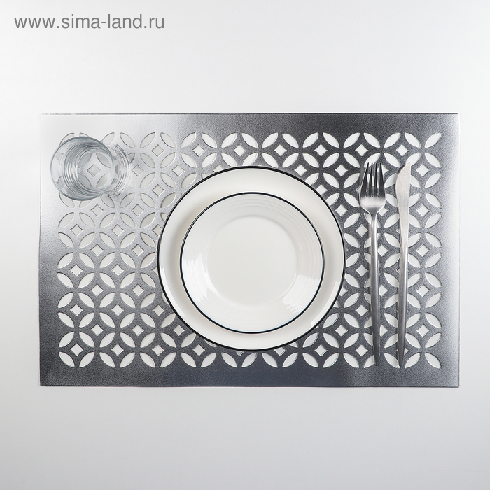 Салфетка сервировочная на стол «Грани», 45×30 см, цвет серебряный салфетка сервировочная на стол грани 45×30 см цвет серебряный