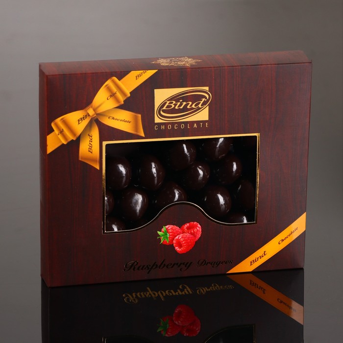 шоколадное драже малина в темном шоколаде 100 г Шоколадное драже «Малина в темном шоколаде», 100 г