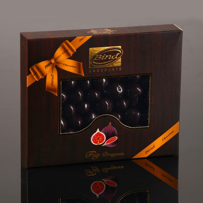 Шоколадное драже «Инжир в темном шоколаде», 100 г шоколадное драже вишня в шоколаде венок 100 г