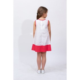 

Платье для девочки, рост 110 см, цвет белый (коралловый кант)