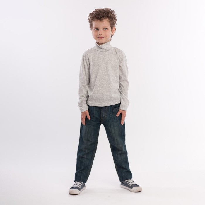фото Водолазка для мальчика, рост 116 см, цвет светло-серый меланж lp collection