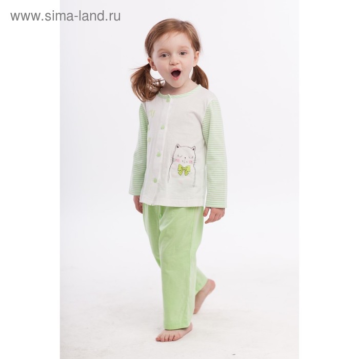 Пижама для девочки, рост 80 см, цвет салатовый