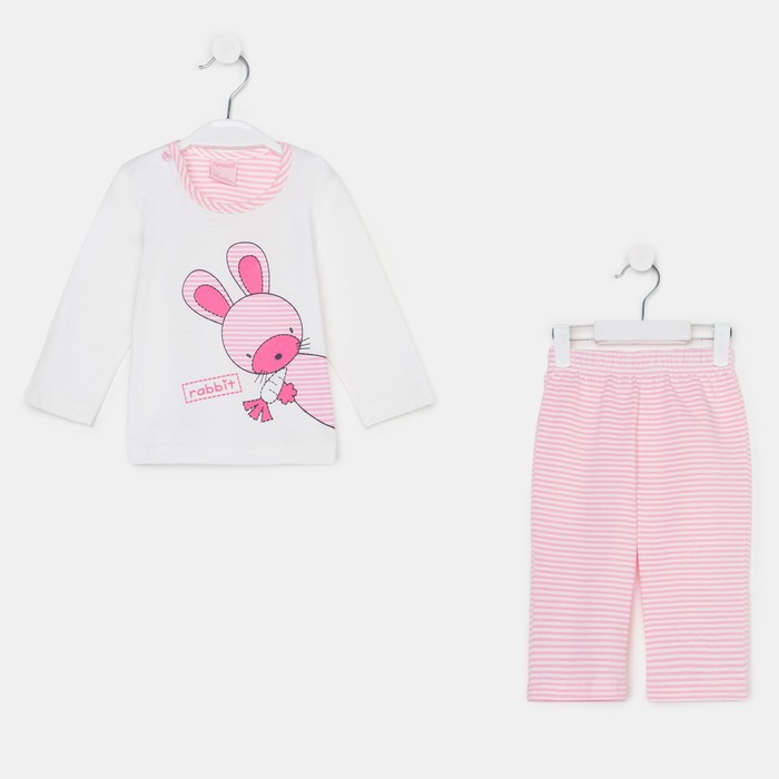 Пижама для девочки, рост 62/68 см, цвет розовый