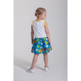 

Платье для девочки, рост 98 см, цвет голубой (жёлтый кант)