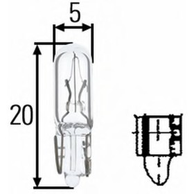 

Лампа автомобильная Hella, W1.2W, 24 В, 1.2 Вт, 8GP 002 095-241