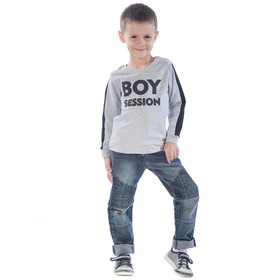 Свитшот детский Boy session, рост 104 см, цвет серый-меланж Ош