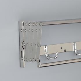 

Полка выдвижная с держателем полотенец, 4 двойных крючка, 14,5×13(34)×58 см