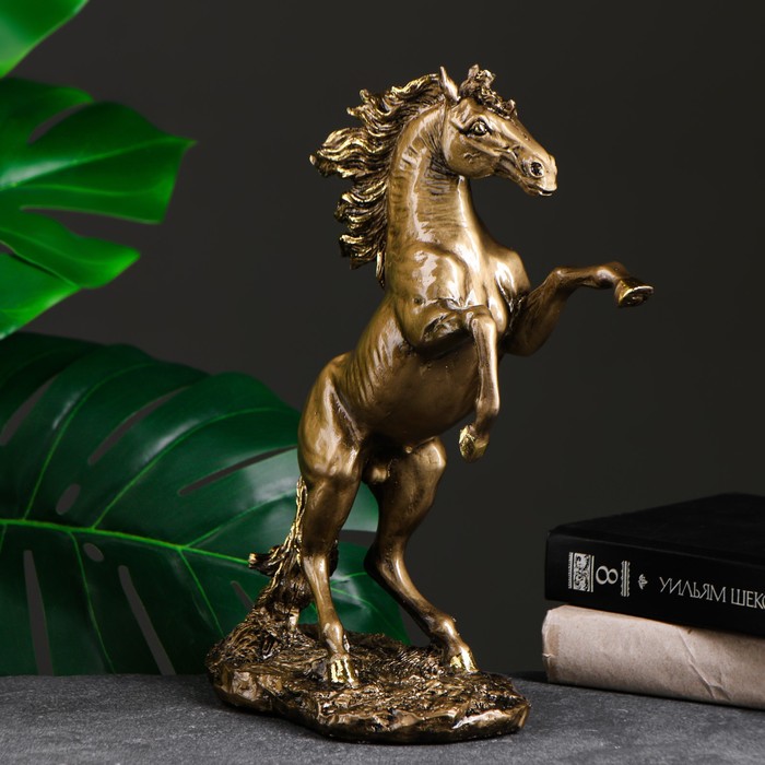 Фигура Конь на дыбах бронза, 27х10х32см фарфоровая статуэтка конь на дыбах винтаж