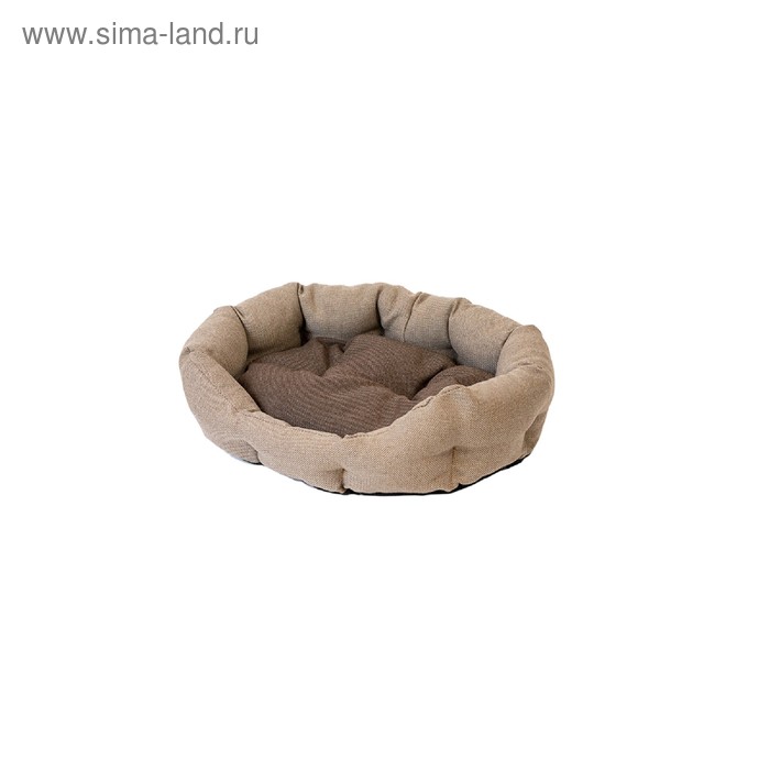 

Лежанка "Облако" овальная, 49 х 40 х 17 см, рогожка/синтепух, бежево-серая