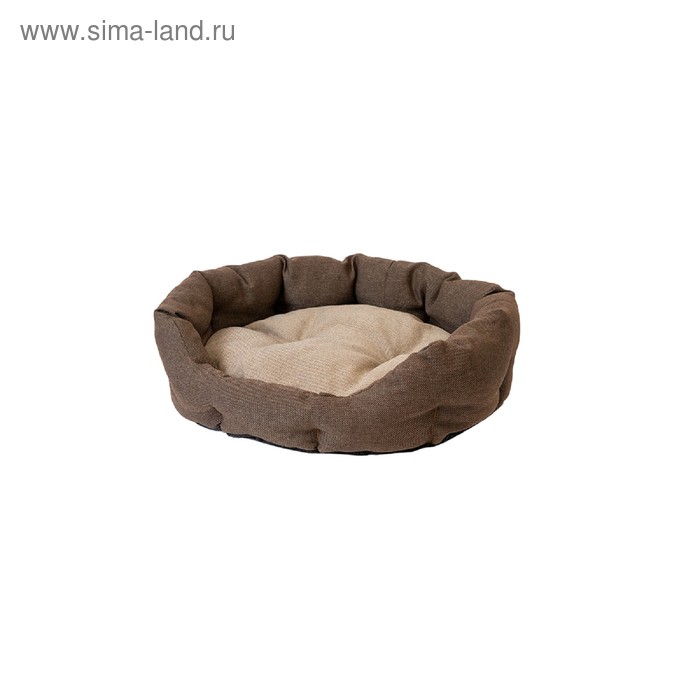 

Лежанка "Облако" овальная, 59 х 51 х 18 см, рогожка/синтепух, коричневая