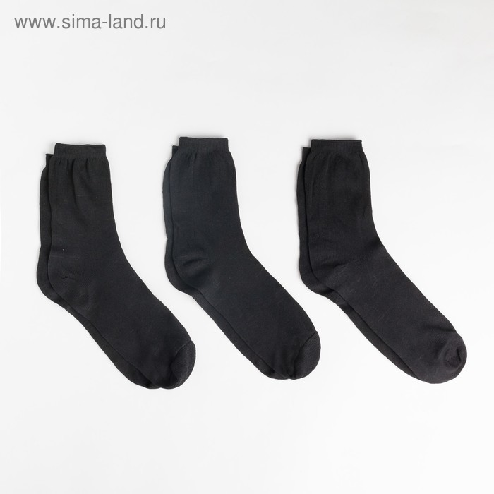 фото Набор носков мужских (3 пары), цвет чёрный, размер 29 ohana market