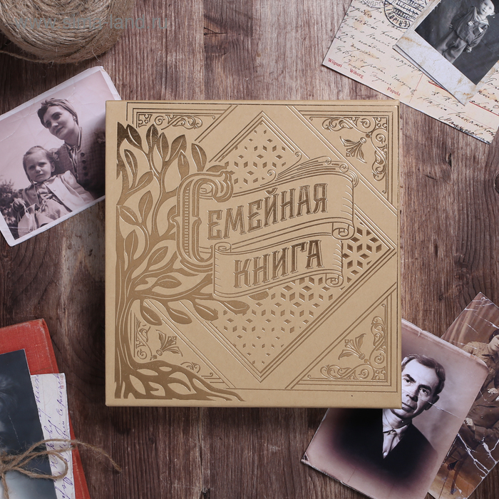 фото Родословная книга в коробке "семейная книга", 21,5 х 23,7 см семейные традиции