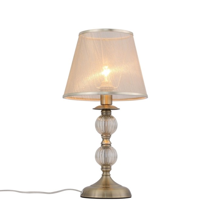 Прикроватная лампа Evoluce. SL185.304.01. Grazia. 1х40 Вт, E14, 22х22х42,4 см, цвет бронза, прозрачный