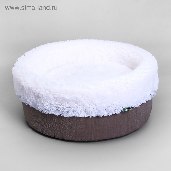 

Лежанка круглая, мебельная ткань/мех, микс серо-коричневый 43 х 43 х 16 см
