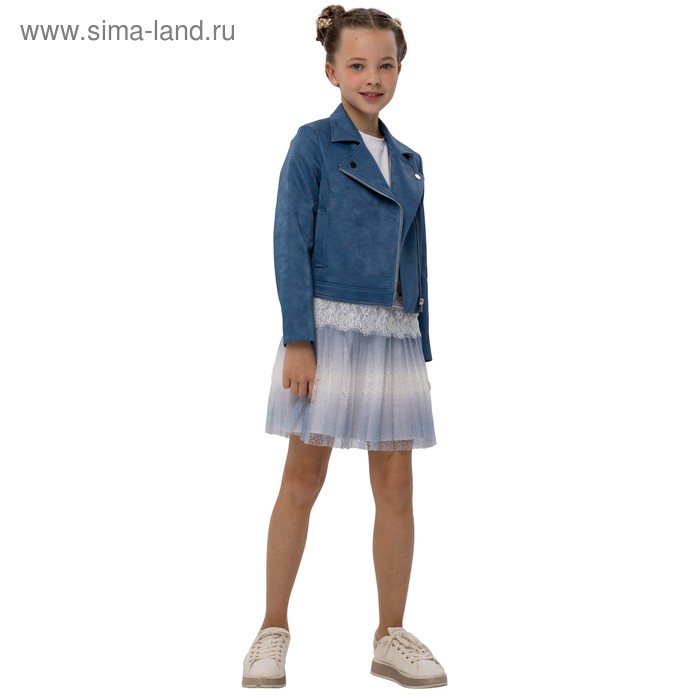 фото Куртка для девочек, рост 128 см, цвет деним карамелли