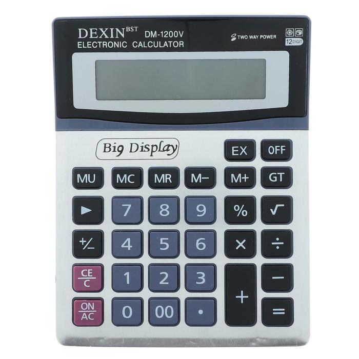 Калькулятор настольный, 12 - разрядный, DM-1200V, двойное питание