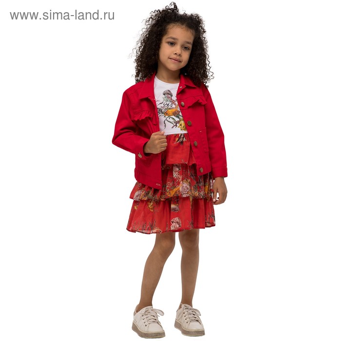 Куртка для девочек, рост 104 см, цвет красный