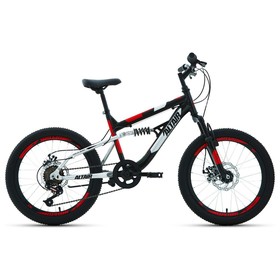 

Велосипед 20" Altair MTB FS disc, 2020, цвет чёрный/красный, размер 14"