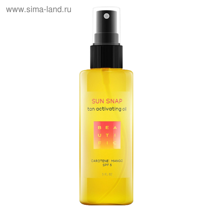 фото Масло для загара beautific sun snap spf5, с натуральным каротином и манго, 150 мл