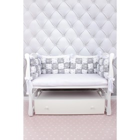 

Бортик в кроватку Royal care, 6 предметов, бязь, цвет серый
