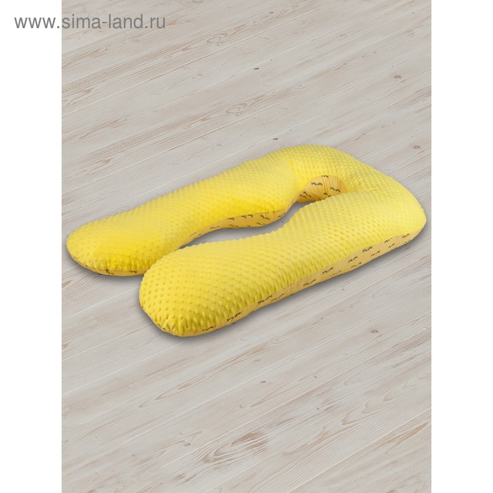 Подушка для беременных анатомическая, размер 72 × 340 см, реснички, жёлтый