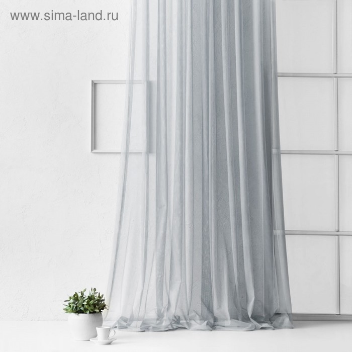 Тюль «Грик», размер 300х270 см, цвет серый