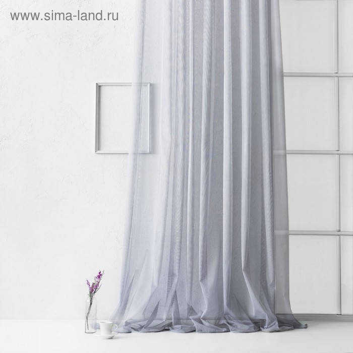 Портьера «Лайнс», размер 300 х 270 см, цвет серый